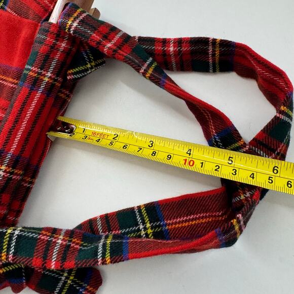 Vintage Smith's Bermuda Wood Handled Plaid Purse Red Tartan Fabric MCM - Picture 8 of 8